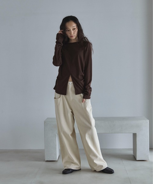 「feepur」 長袖カットソー MEDIUM オフホワイト レディース_画像3