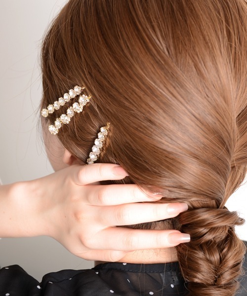 美品⭕2点セット ヘアピン ゴールド 10本セット】ヘアクリップ ヘアピン ゴールド 長方形 7サイズ | ク