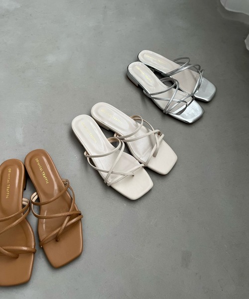 【 】大人っぽい新作フラットスライドサンダル フラットビジュースライドサンダル made in japan |LOTTADESIGN.