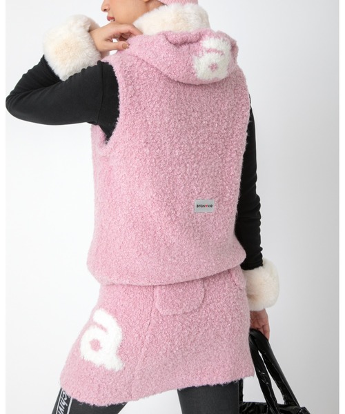 ARCHIVIO アルチビオ　モノクロ　ボア ベスト　ジャケット　レディース ARCHIVIO アルチビオ モノクロ ボア ベスト ジャケット レディース