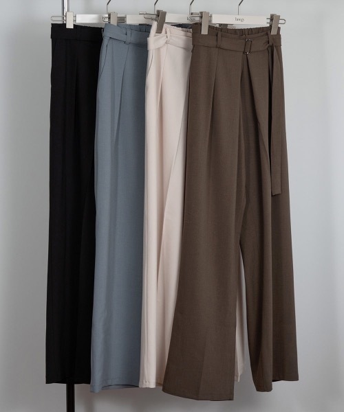 lawgy  ラヴジー　ブラウス　パンツ　2点セット tuck straight belt set pants｜lawgy（ラウジー）公式通販 - eim