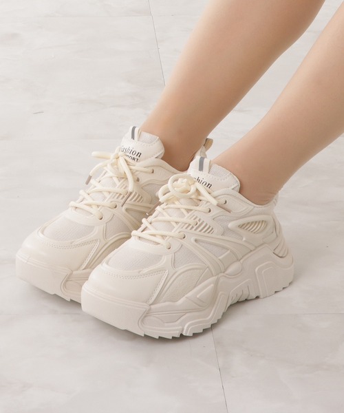 Lace Ladies（レースレディース） スニーカー ワントーン厚底ダッド