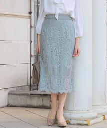 総レースタイトロングスカート Flolia スカート 総レースタイトスカート オフィス ビジネス