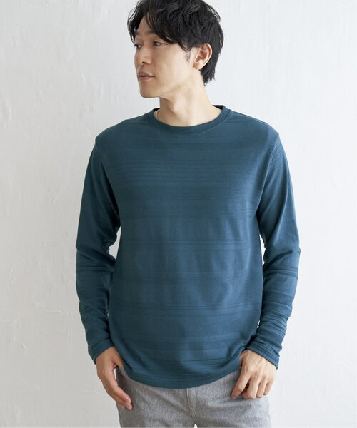 ロエン　Roen ボーダー　ロンT 七部丈　シャツ　中古　良 ikka tシャツ ランダムリップルボーダーロンT メンズ : ZOZOTOWN
