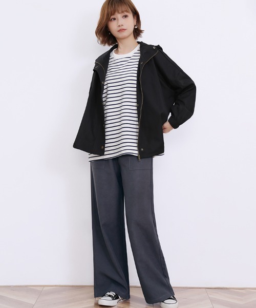 スラックス パンツ ストレートワイドパンツ レディース