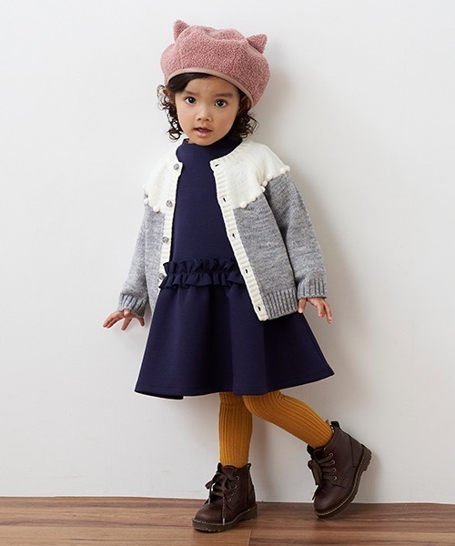 Dot and Stripes CHILD WOMAN ポップコーンカーディガン CHILD WOMAN（チャイルドウーマン） シェットランド 手編み