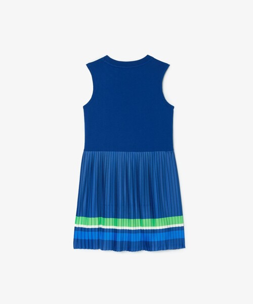 LACOSTE ワンピース ボーダースカートノースリーブテニスドレス