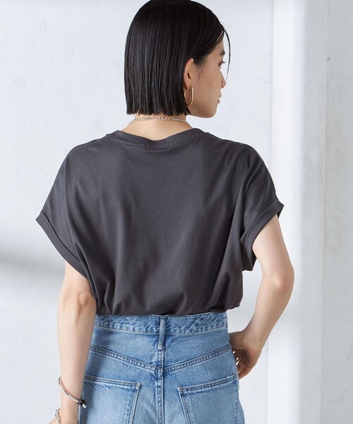 SHIPS tシャツ ローズペトール 半袖 プリント TEE レディース