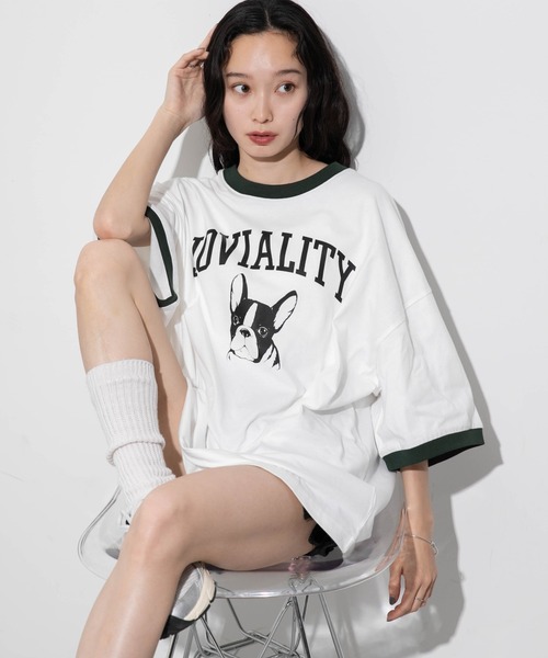 WEGO tシャツ WEGO/グラフィックリンガーBIG T メンズ
