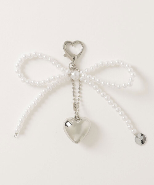 キーホルダー 「HIKA」ハートパールリボンキーホルダー : ZOZOTOWN