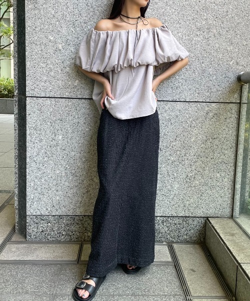 AIC. ブラウス シャツ 2WAYバックリボンオフショルトップス レディース
