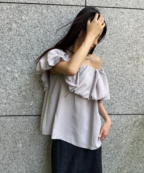 AIC. ブラウス シャツ 2WAYバックリボンオフショルトップス レディース