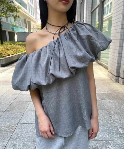 AIC. ブラウス シャツ 2WAYバックリボンオフショルトップス レディース