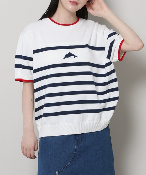 ニット セーター 「UNISEX」Wai Kei／イルカボーダーニットT レディース メンズ
