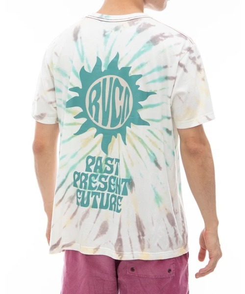 【RVCA】TIEDYE SUN STAMP Ｔシャツ RVCA tシャツ メンズ TIEDYE SUN STAMP Tシャツ 「2024年夏