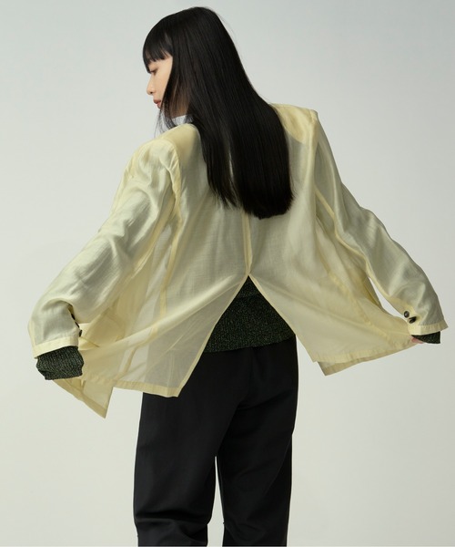 Ezick ジャケット テーラードジャケット Gloss sheer オーバー