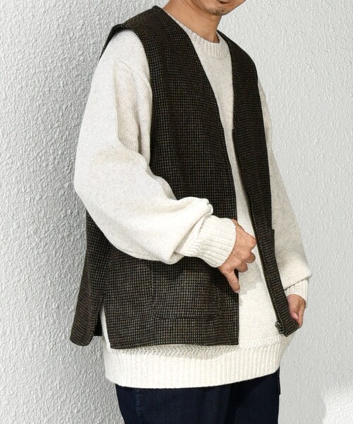 SHIPS ニット ツイード クルーネック ベスト ジレ グリーン 楽天市場】【SALE／40%OFF】《予約》＜手洗い可能＞ニット
