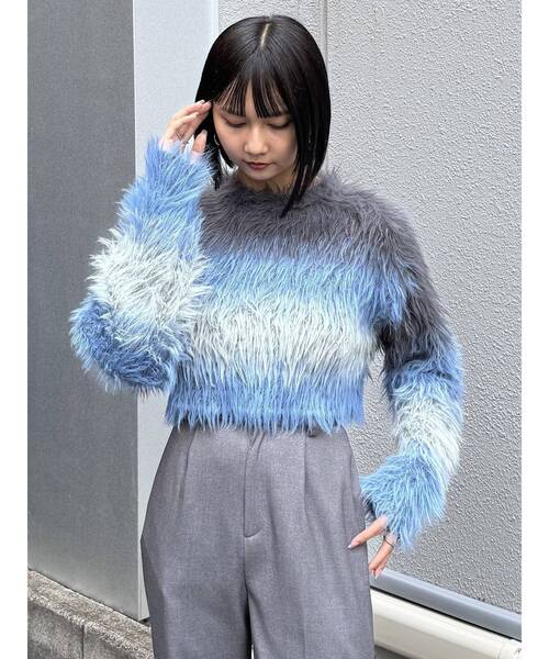 MURUA（ムルーア） ニット セーター シャギーボーダーニット