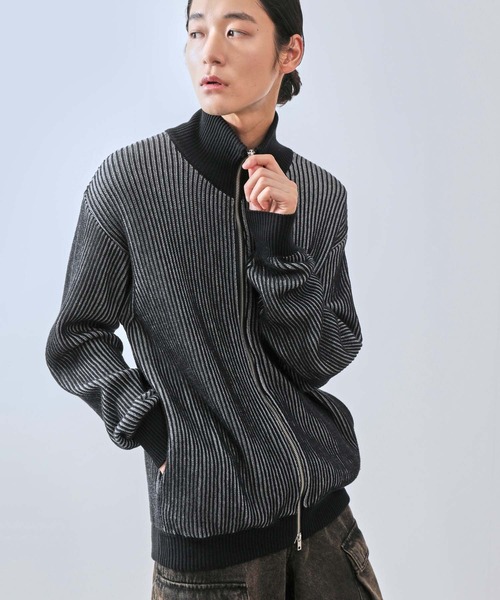 JUN & ROPE グラデーションドットセーター ジュン＆ロぺ JR ドットグラデーションモックネックニット