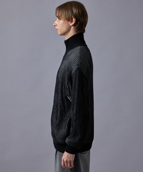 NICENESS PICKFORD ドライバーズニット フェードダメージドライバーズニット(1 BLACK): CONZ: MENS