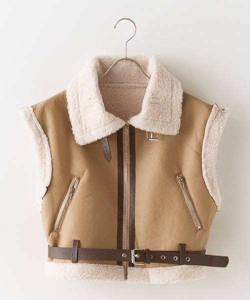 ROOP TOKYO ムートンコート ボアコート ベルト付き ショート丈