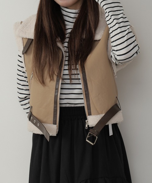 ROOP TOKYO ムートンコート ボアコート ベルト付き ショート丈