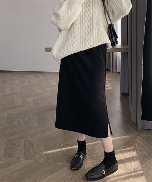 FREE STYLISTS スカート サイドスリット コーデュロイスカート