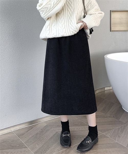 FREE STYLISTS ロング スカート サイドスリット コーデュロイスカート