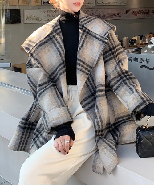 gossip!ロサンゼルス コート チェスターコート Y2K レトロなチェック柄