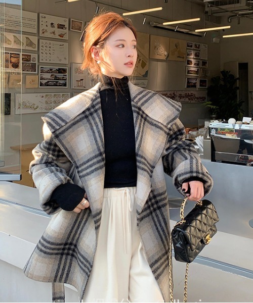 gossip!ロサンゼルス コート チェスターコート Y2K レトロなチェック柄