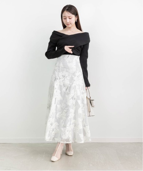 ランダ RANDA オフショルクロスニットトップス （IVORY） RANDA ニット セーター オフショルクロスニットトップス