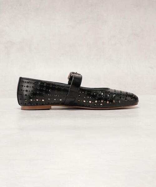 LANVIN en Bleu バレエシューズ パンプス パンチングレザー