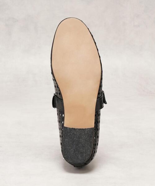 LANVIN en Bleu バレエシューズ パンプス パンチングレザー