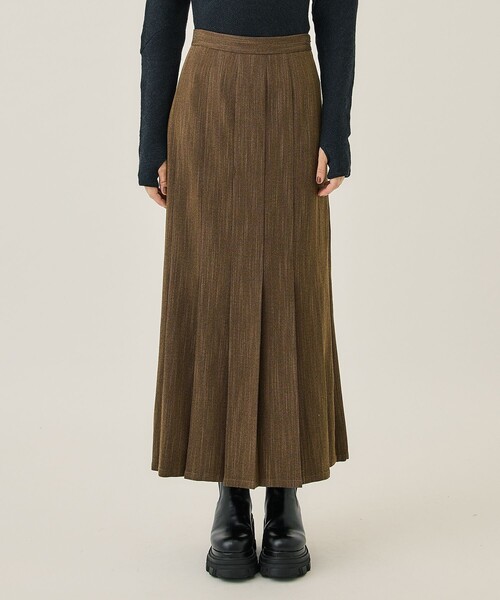 Ameri スカート 「AMERI/アメリ」HERRINGBONE HEM PLEATS SKIRT