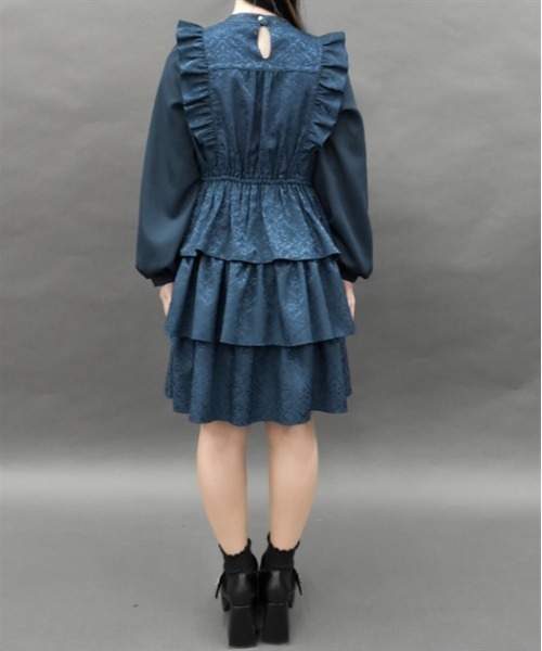 axes femme チャイナ釦 ワンピース チュニック axes femme POETIQUE ワンピース バタフライ刺繍チャイナ釦