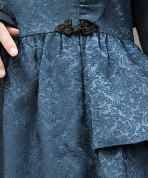 axes femme チャイナ釦 ワンピース チュニック axes femme POETIQUE ワンピース バタフライ刺繍チャイナ釦