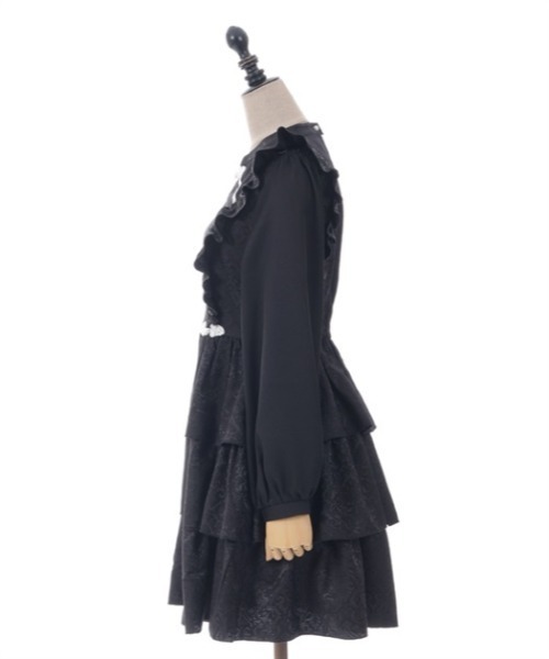 axes femme POETIQUE ワンピース バタフライ刺繍チャイナ釦