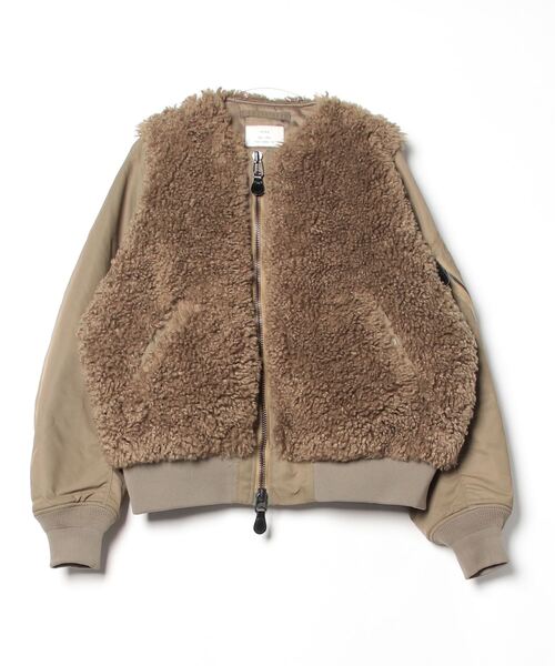 HYKE（ハイク） FAUX SHEARLING TYPE MA-1 ブルゾン 1 グリーン