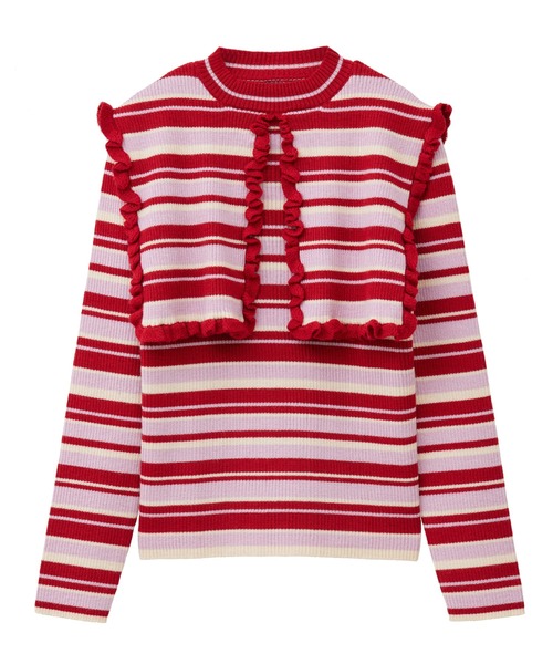 「Candy Stripper」 長袖ニット 2 ブラック レディース_画像3