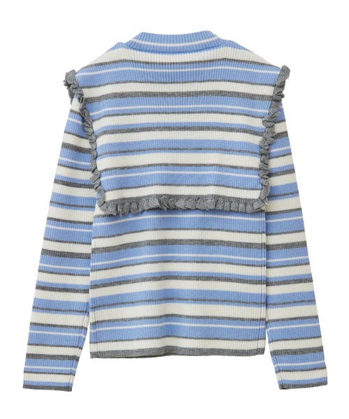 「Candy Stripper」 長袖ニット 2 ブラック レディース_画像6