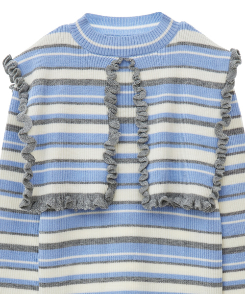 「Candy Stripper」 長袖ニット 2 ブラック レディース_画像7