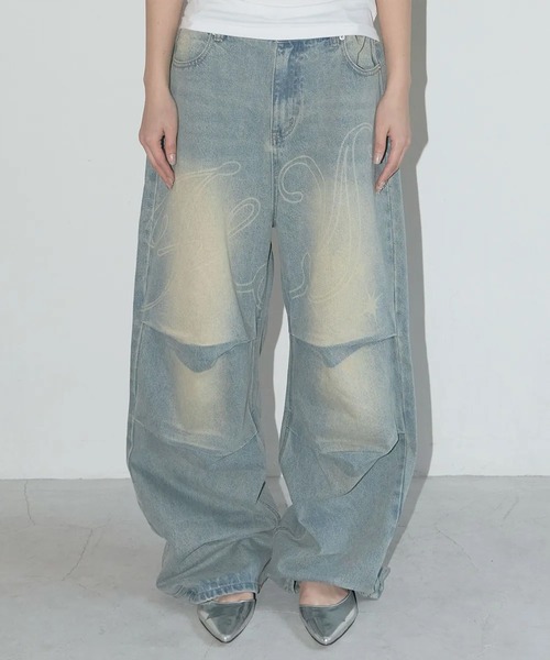 デニム・ジーパン THE ATTICO VINTAGE LONG TROUSERS Ashton'' vintage blue long pants for Women | THE ATTICO®