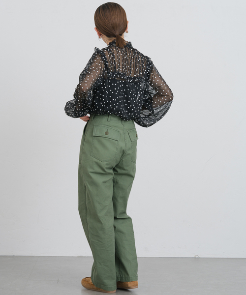 IENA ブラウス シャツ 「追加」楊柳フリルピンタックブラウス