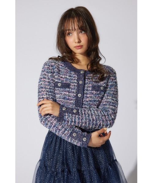rienda カーディガン 「岡崎紗絵さん着用アイテム」ツイード