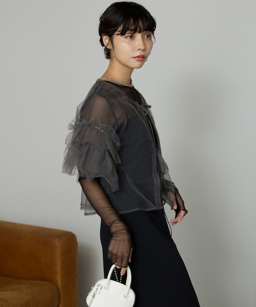 SOTT tシャツ Tulle frill tops チュールフリルトップス レディース