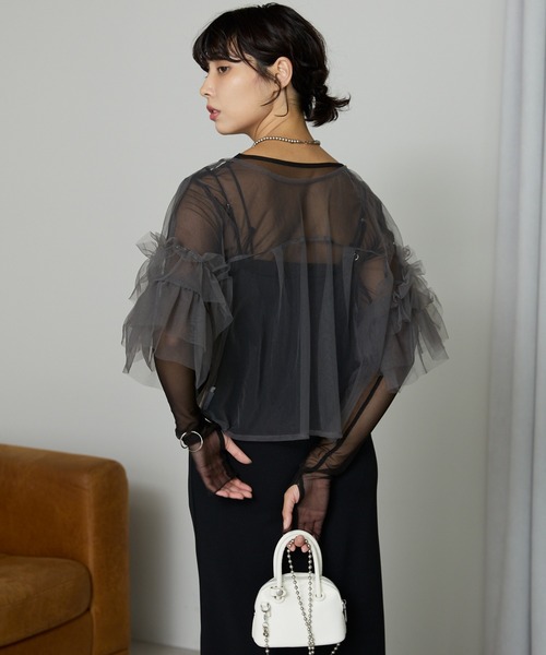SOTT tシャツ Tulle frill tops チュールフリルトップス レディース