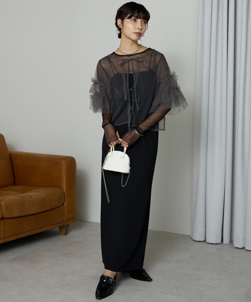 SOTT tシャツ Tulle frill tops チュールフリルトップス レディース