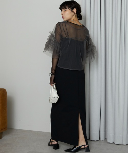 SOTT tシャツ Tulle frill tops チュールフリルトップス レディース