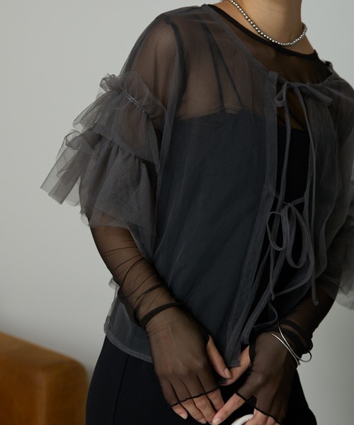 SOTT tシャツ Tulle frill tops チュールフリルトップス レディース