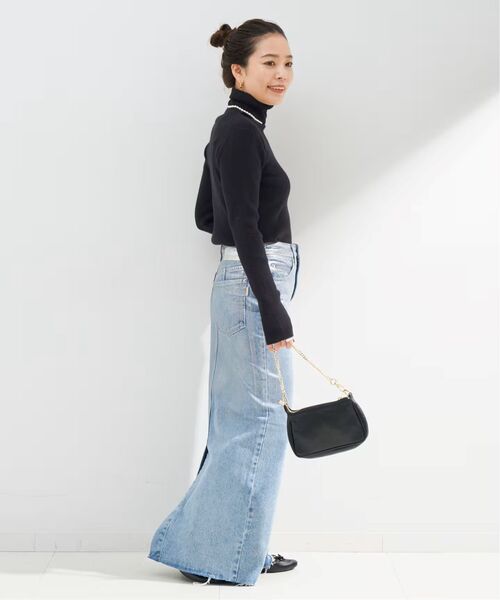 「B.C STOCK」 タートルネックニット FREE ブルー レディース_画像3